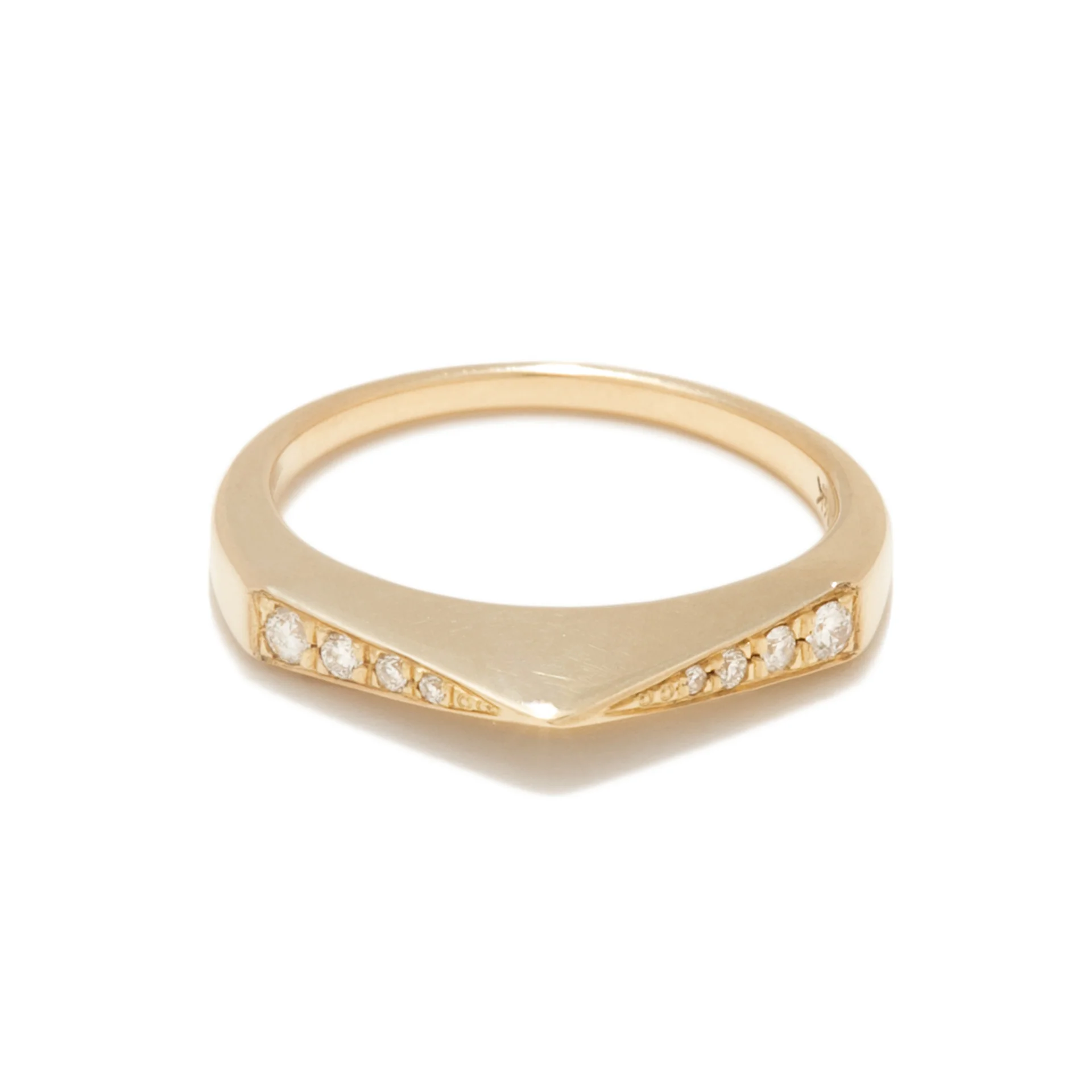 Diamond Low Stirrup Ring - Tilda Biehn