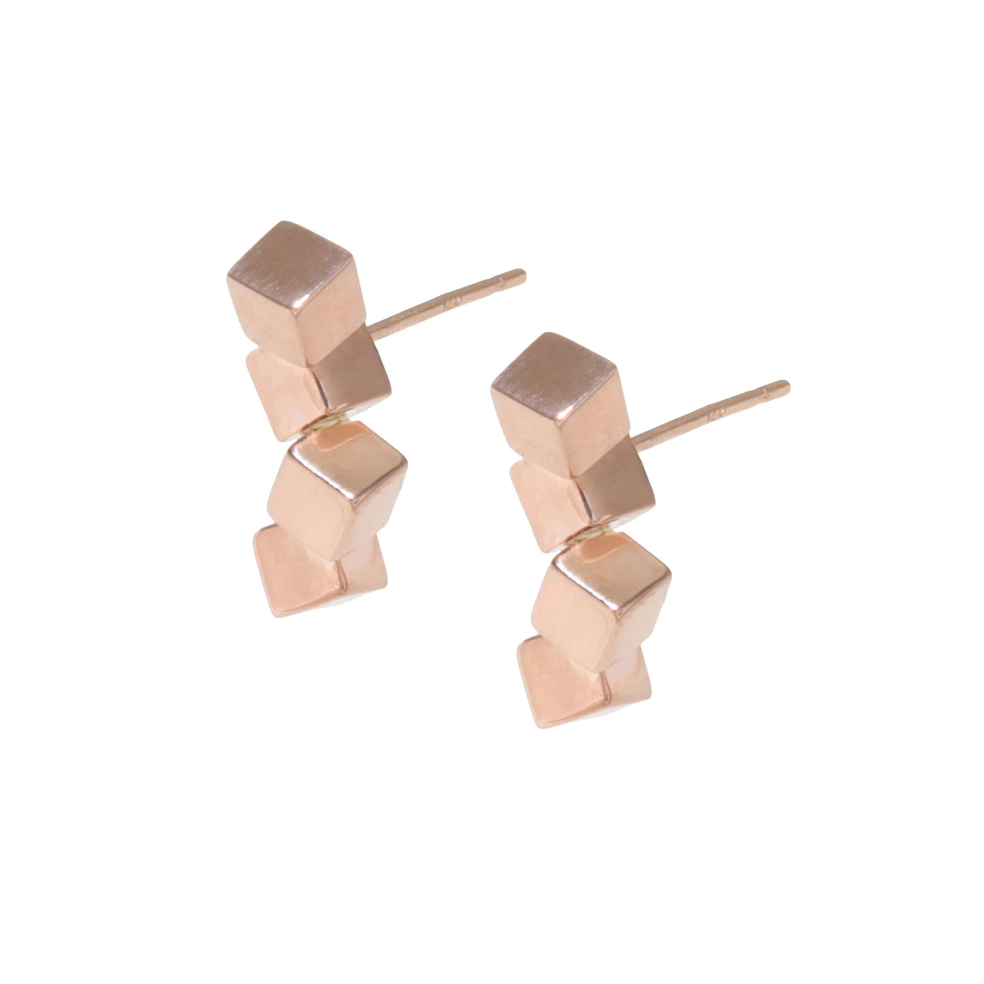 Rose Gold Tumble Earrings - Tilda Biehn