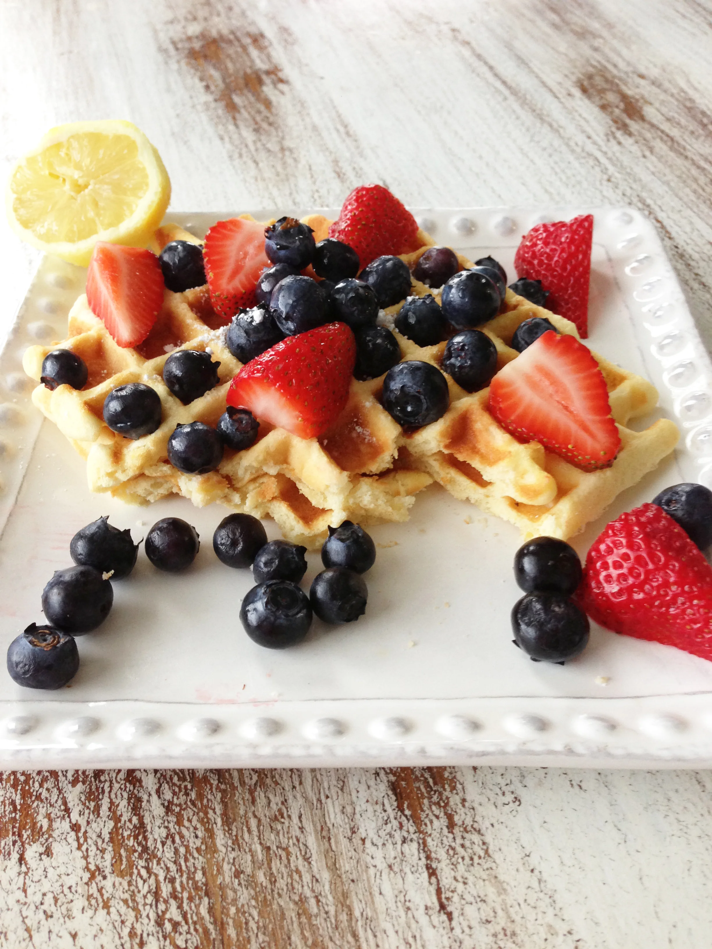 Skinny Lemon Berry Waffles (Cake Mix) — The Skinny Fork