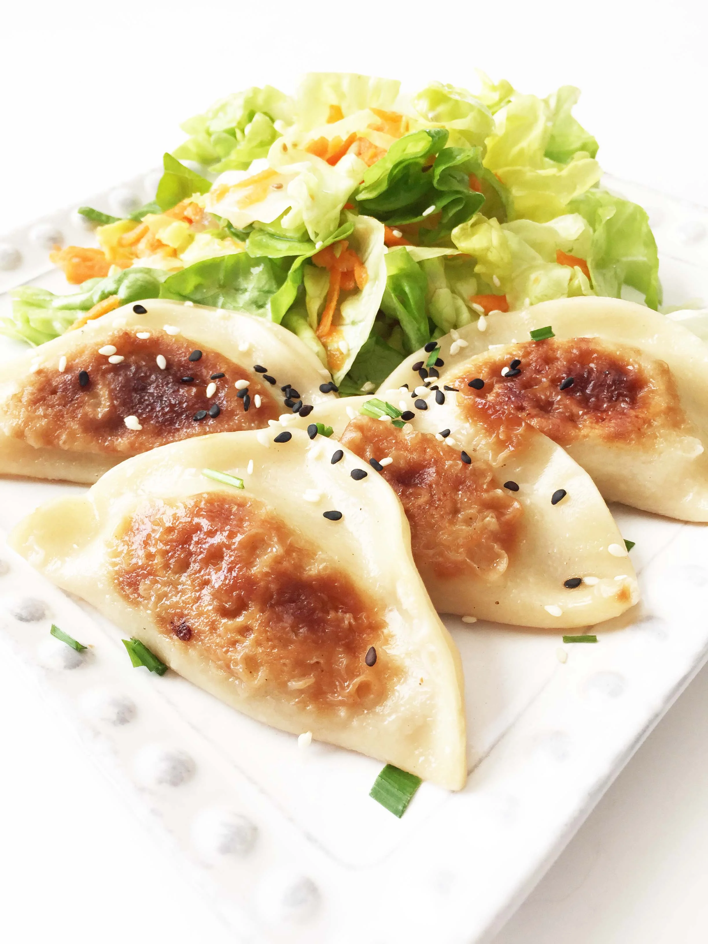 Peach Jalapeno Chicken Potstickers Spicy Soy Dipping Sauce The Skinny Fork