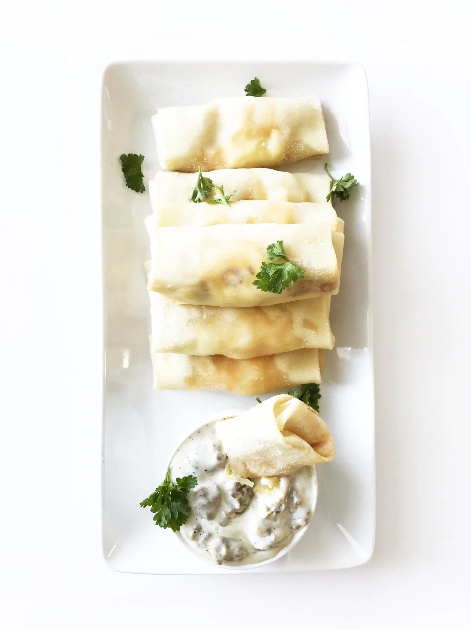 Breakfast Egg Rolls with Sausage Gravy — The Skinny Fork