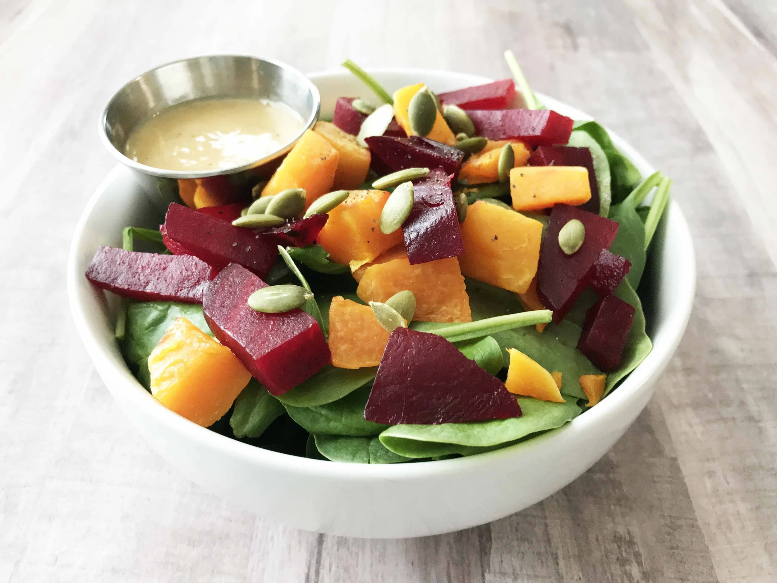 Roasted Beet & Butternut Squash Salad (With Beet Infused Vinaigrette
