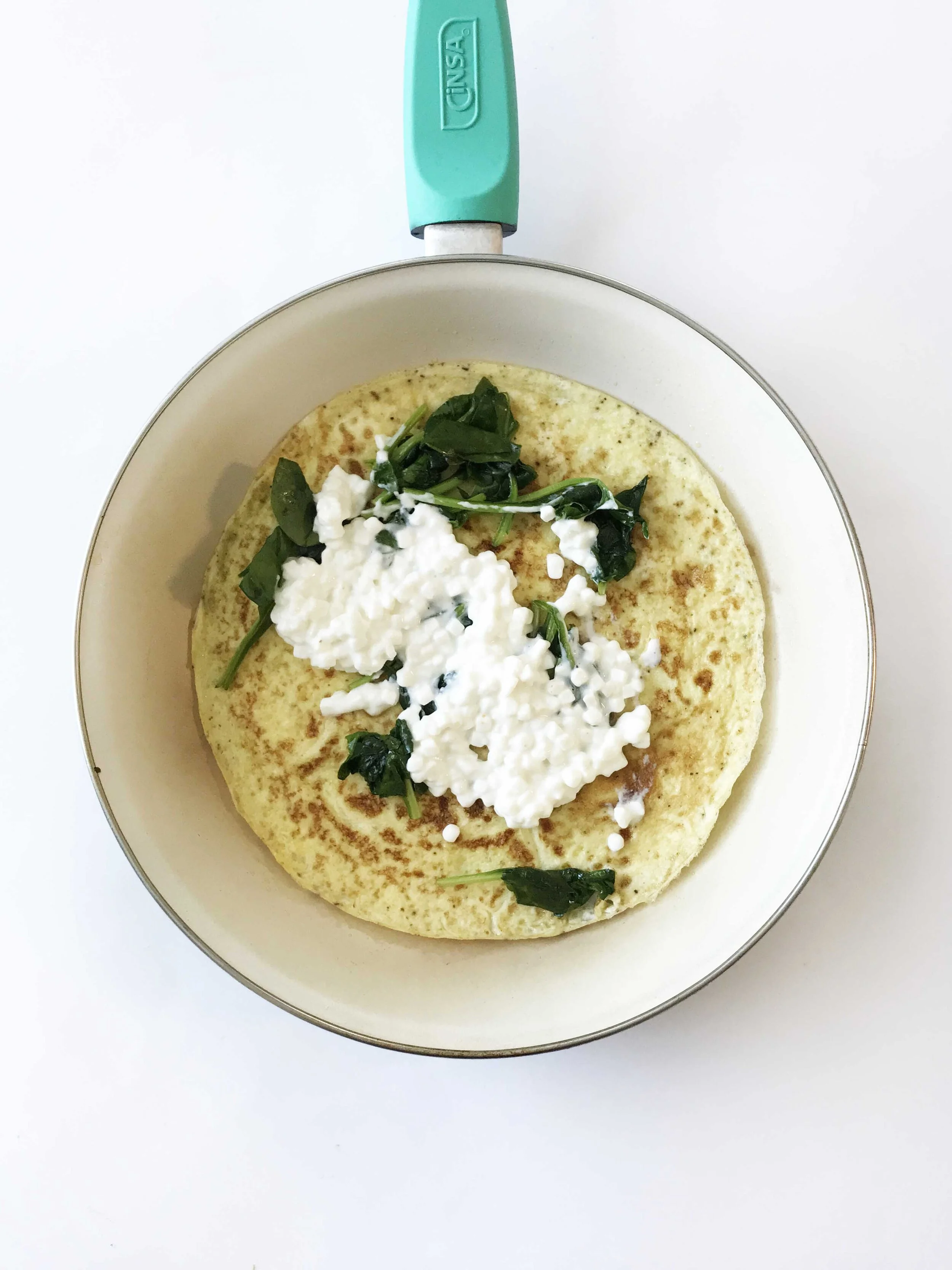 Protein Packed Cottage Cheese Spinach Omelette The Skinny Fork