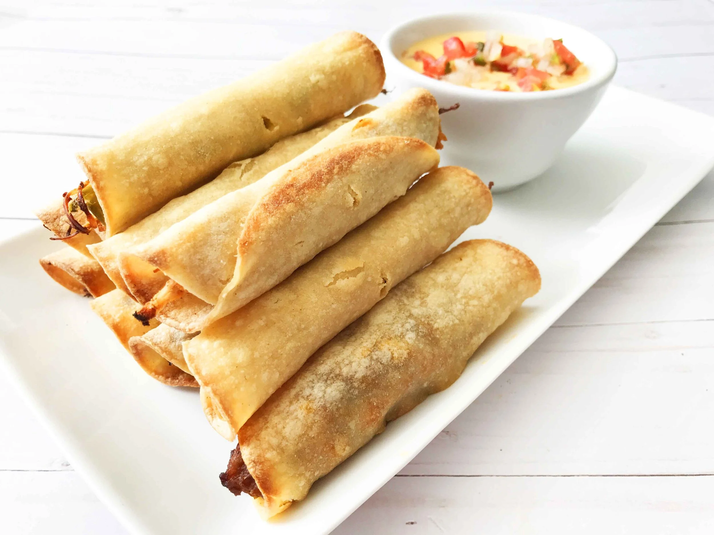 Crispy Baked Chicken Taquitos — The Skinny Fork