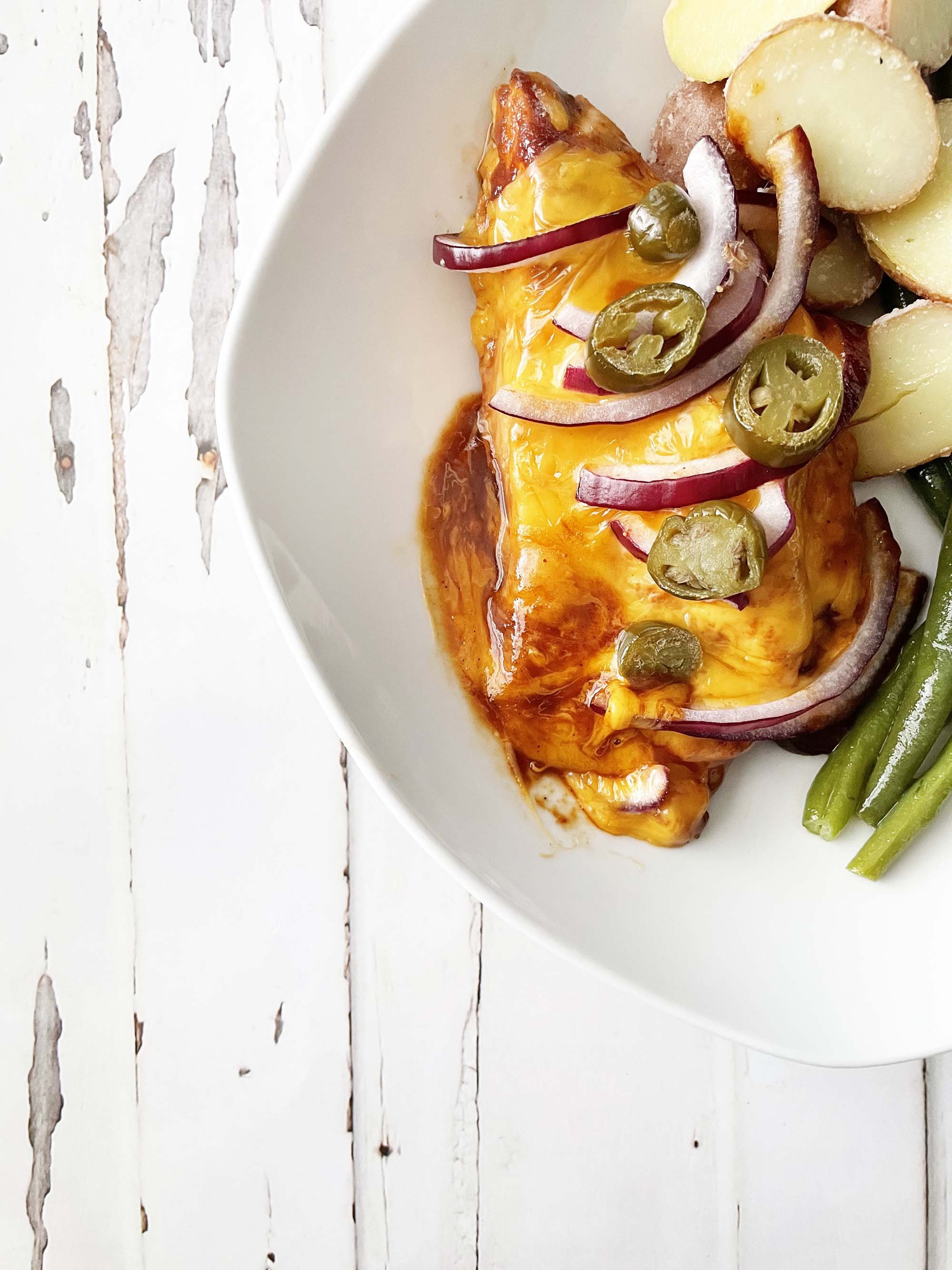 Baked Cheesy BBQ Chicken