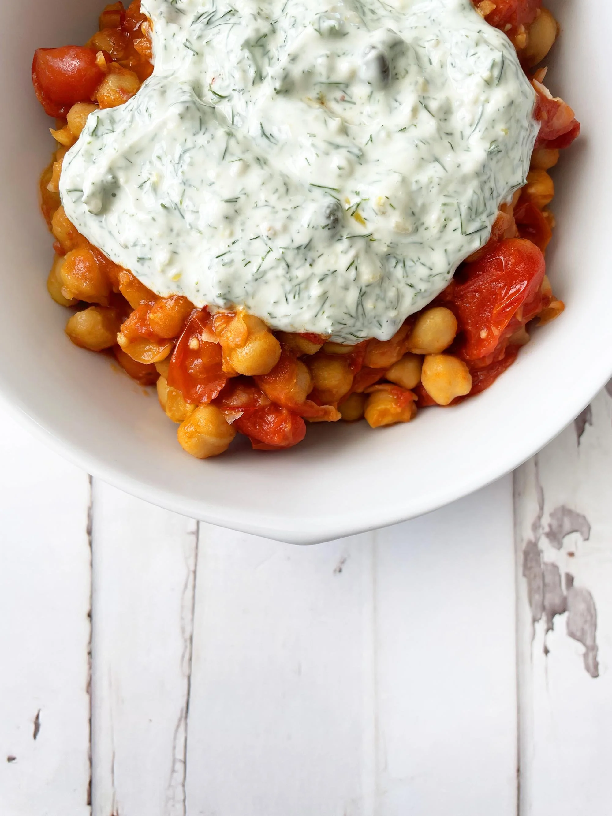 Chickpea Stew &amp; Herbed Greek Yogurt