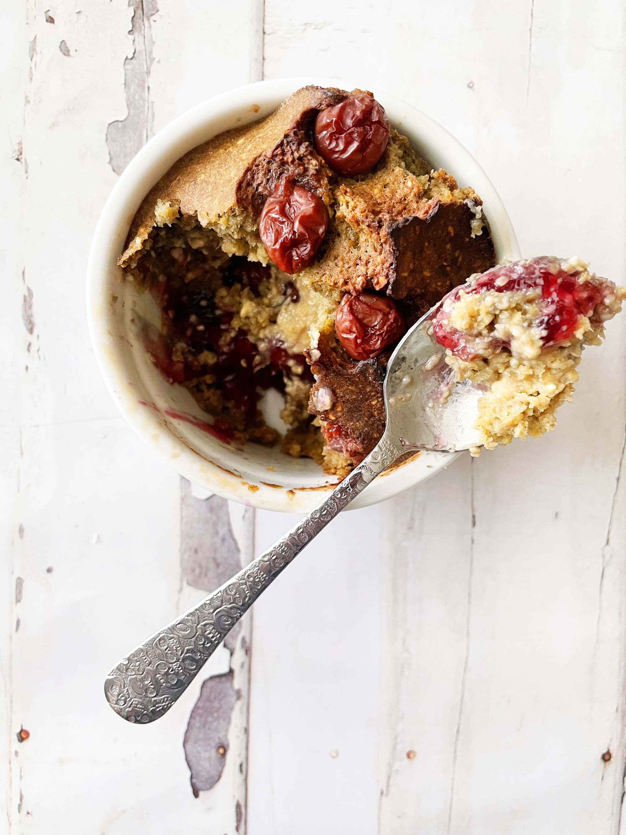Cherry Stuffed Blended &amp; Baked Oats