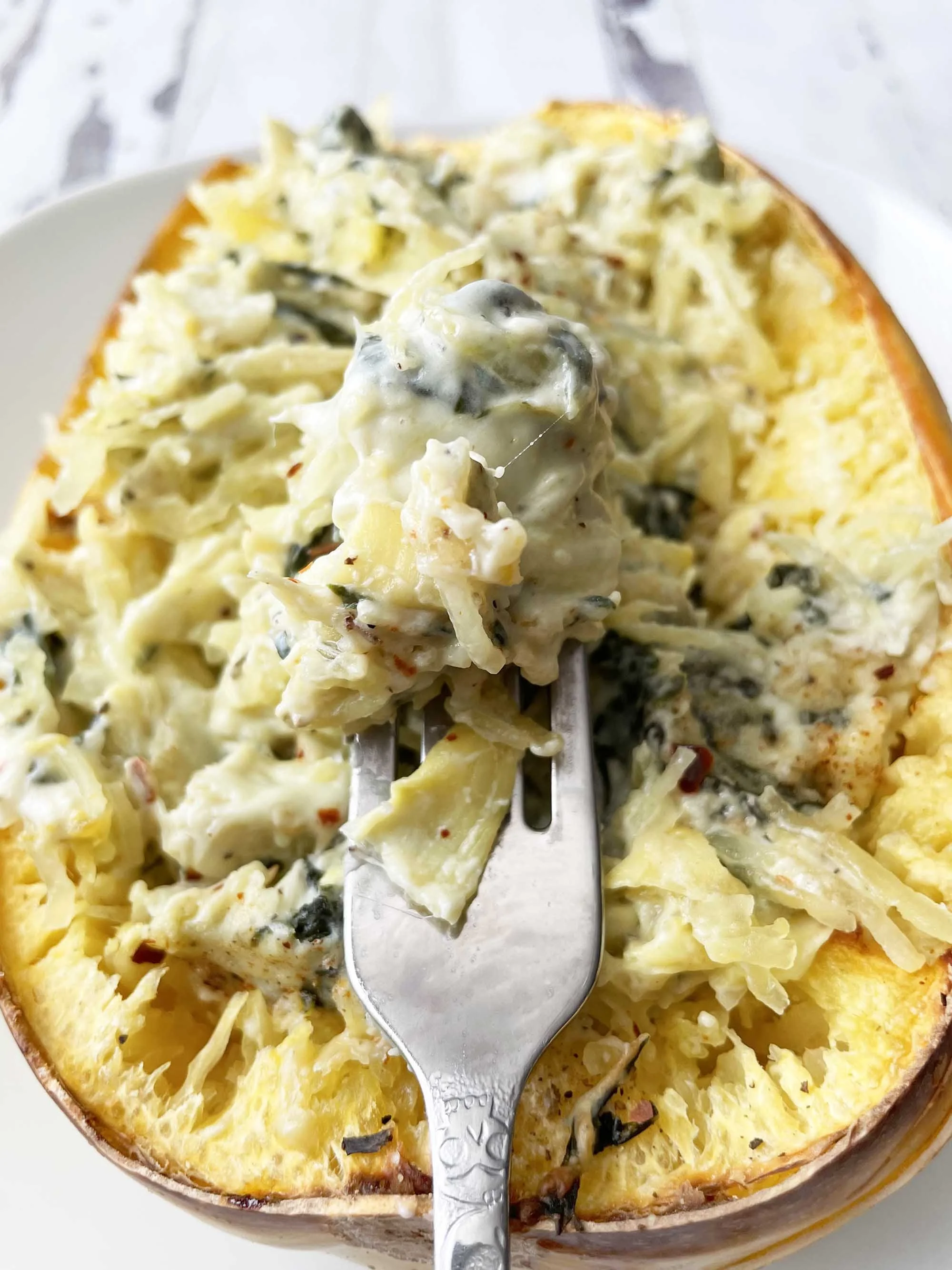 Spinach &amp; Artichoke Spaghetti Squash