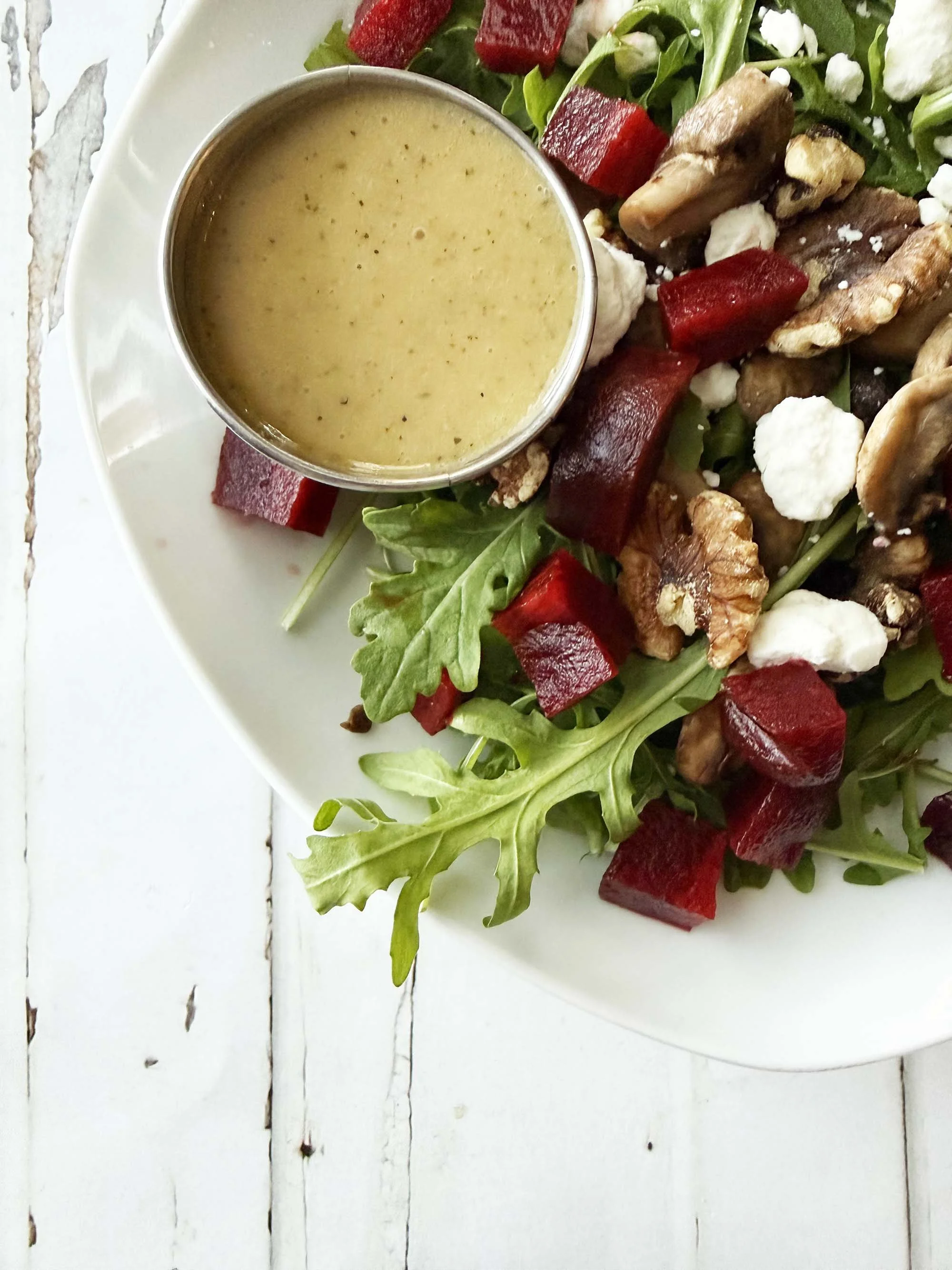 Mushroom &amp; Toasted Walnut Salad + Truffle Vinaigrette