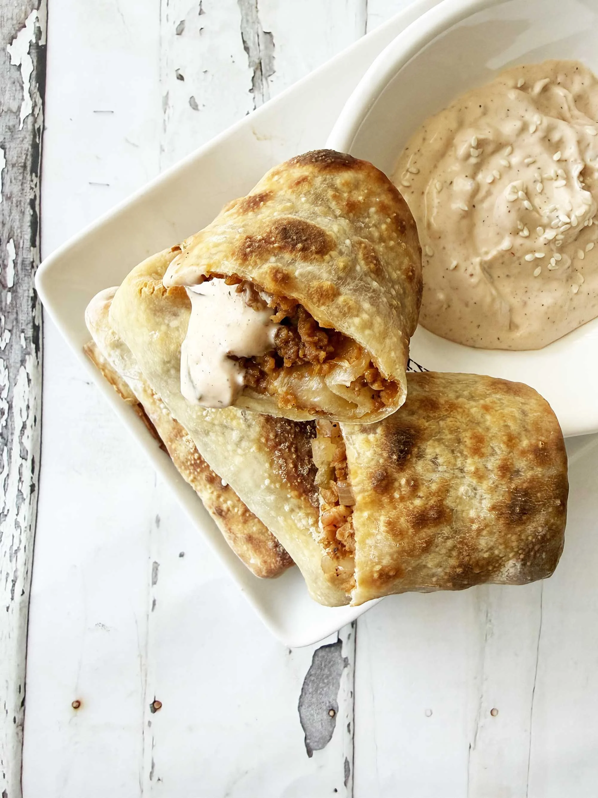 Air Fryer Cheeseburger Egg Rolls