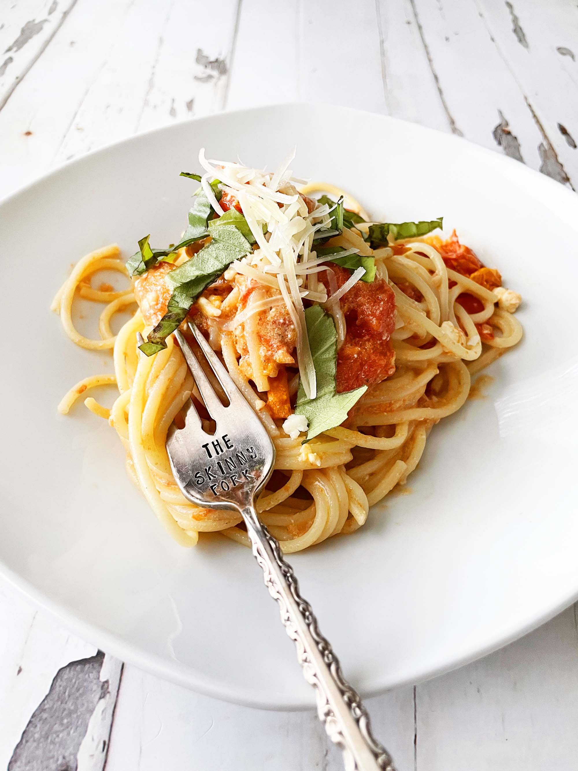 Tomato &amp; Feta Cheese Spaghetti — The Skinny Fork