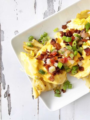 Bacon, Egg & Cheese Breakfast Fries — The Skinny Fork