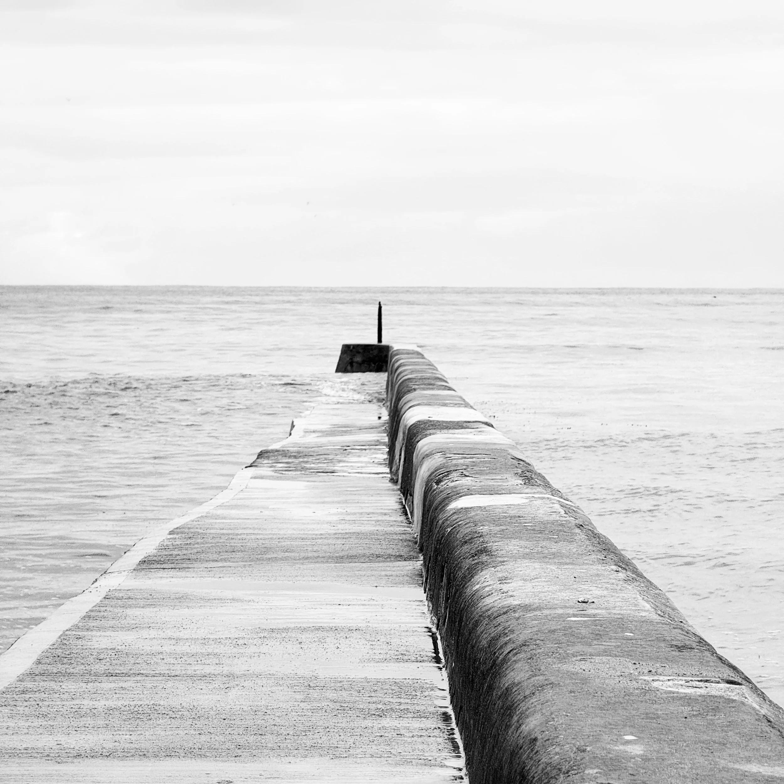 Looking down the end of a barrel, splitting the sea in two.