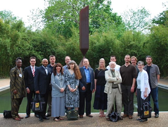 Attendees of the Hidden Histories, Hidden God Conference , Reflecting Pool, Rothko Chapel: Enoch Gbadegesin, Kocku von Struckrad, Stephen Finley, Andrei Orlov, April DeConick, Jeffrey Kripal, Marcia Brennan, John Turner, Claire Fanger, Bernard McGinn, Grant Adamson, Chad Pevateaux, Bill Parsons, Shira Lander
