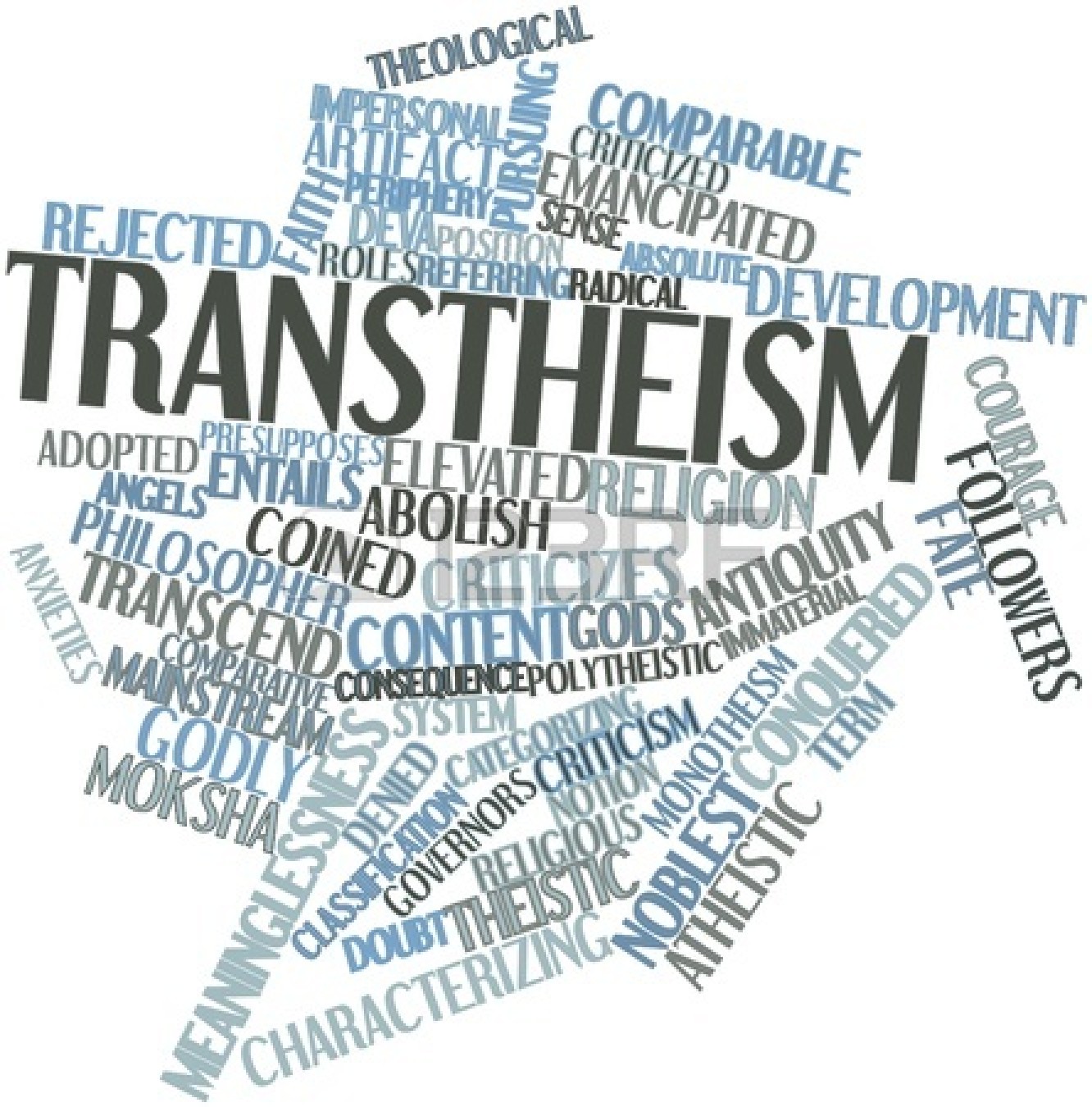 Love this randomly generated abstract cloud of words associated with Transtheism!