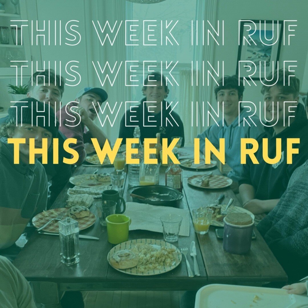 RUF is here to help you connect with God and others. There are lots of ways how. To sign up for a small group, use the link in our bio.

TUES: Women's Small Group (7:45-8:45pm) @ Lily's

WED: Men's Small Group (8:15-9:15am) @ the Meinens' | Wednesday