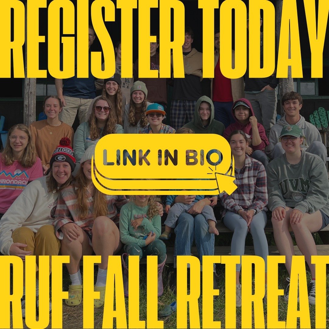Today is the last day to register for the RUF fall retreat! You can find the registration page using the link in our bio. If this is your first RUF retreat (or you need any financial assistance), DM for your scholarship code. See you there! 🎉