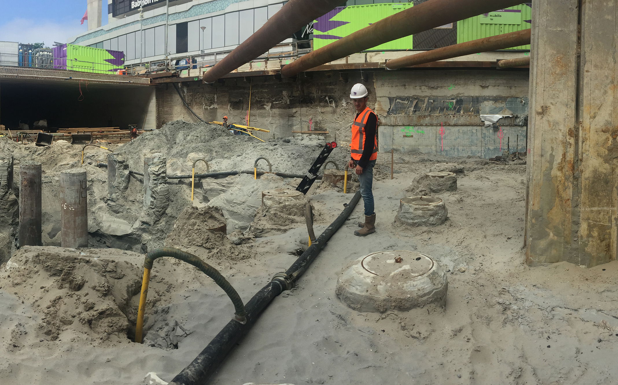 De bouwkuip op het Koningin Julianaplein in Den Haag