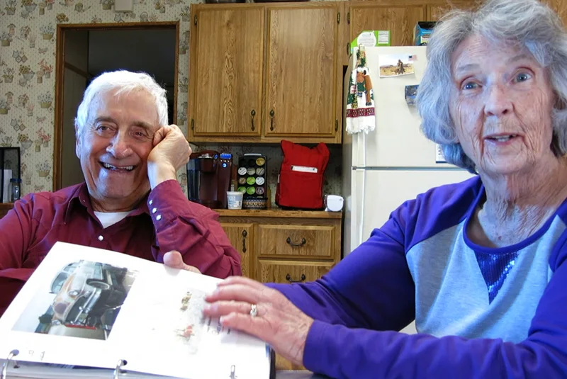 Wayne and Carrie Lou reminisce in Emery.
