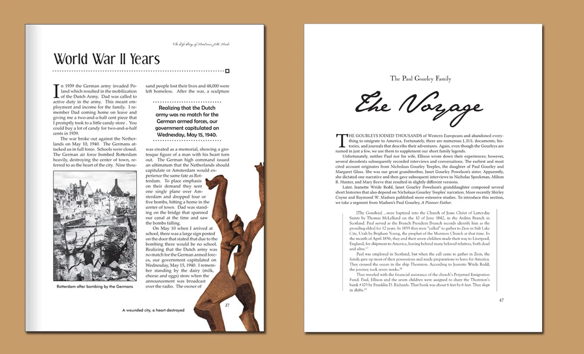 If your book will be wider than 8 inches, you may want to use two columns. Or if the amount of material is such that you need to use a single column to prevent your book from being too long, make the margins a little bigger.