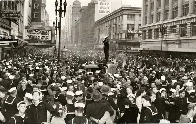 Celebrations in San Francisco at the end of World War II.