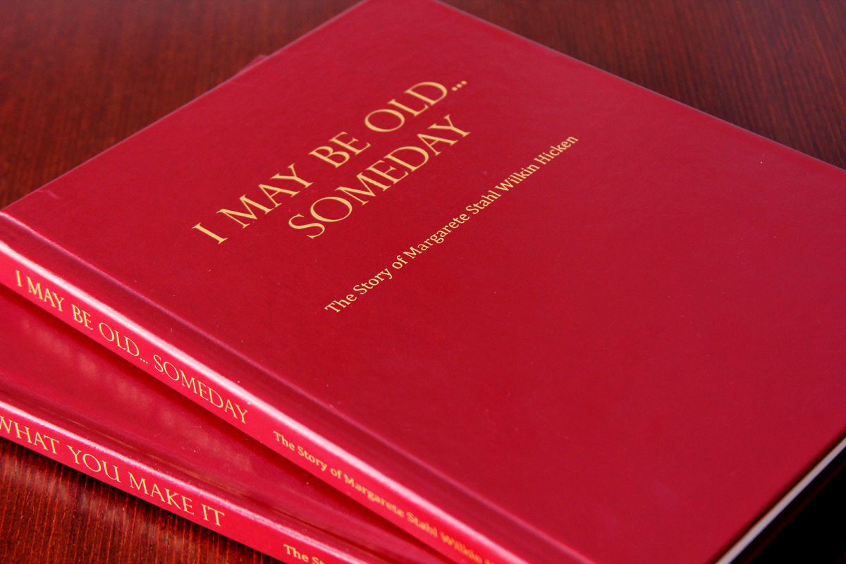 These his and hers personal histories are made to "match" and to fit nicely together on a shelf.