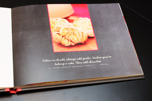 Lindsay at The Accidental Wallflower did a beautiful job combining photos and recipes to create her custom cookbook.