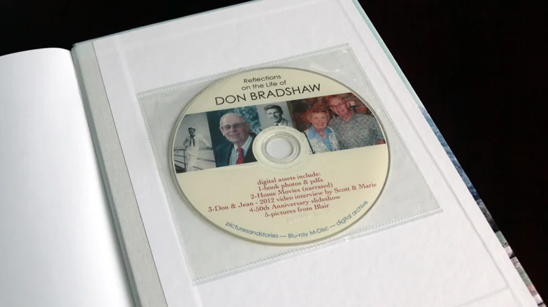 The back of the book has a DVD sleeve so that this media can stay with the book at all times.