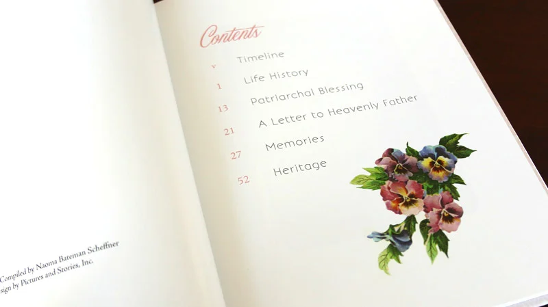Table of contents.