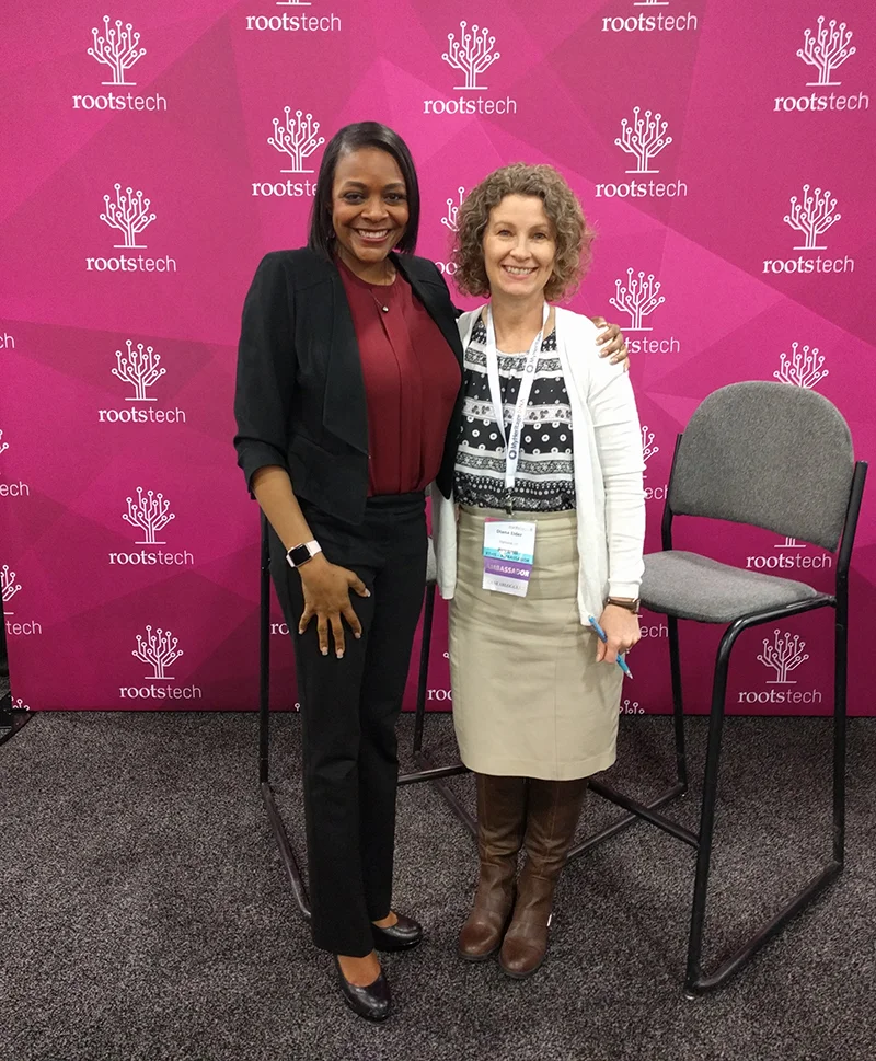 Genealogy Roadshow's Kenyatta Berry with Diana Elder of familylocket.com.