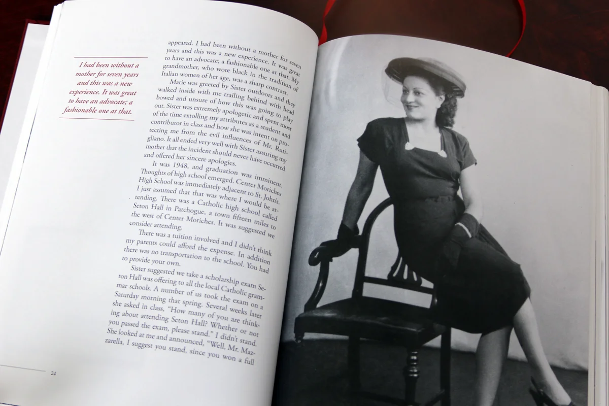 Mickey's mother died when he was quite young, and he writes with great warmth about the woman his father married seven years later. He writes about his stepmother, "It was great to have an advocate, and a fashionable one at that."