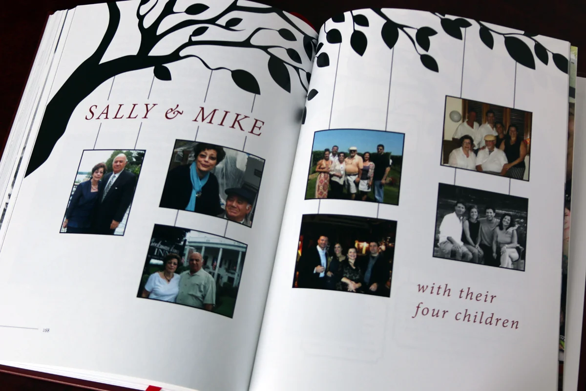 A series of custom family trees concludes the book.