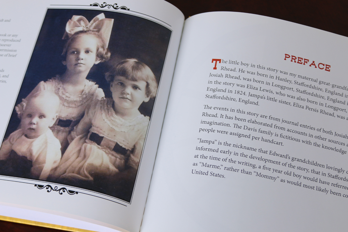 An introduction features a photo of the children who heard the story at the feet of their grandfather, whom they called "Jampa."