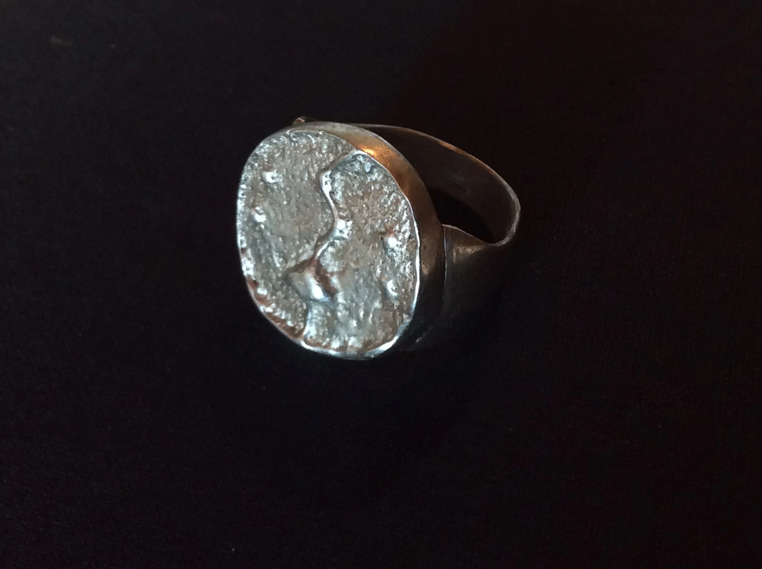 Sterling Silver Tufa Cast Arrow Ring (SOLD)