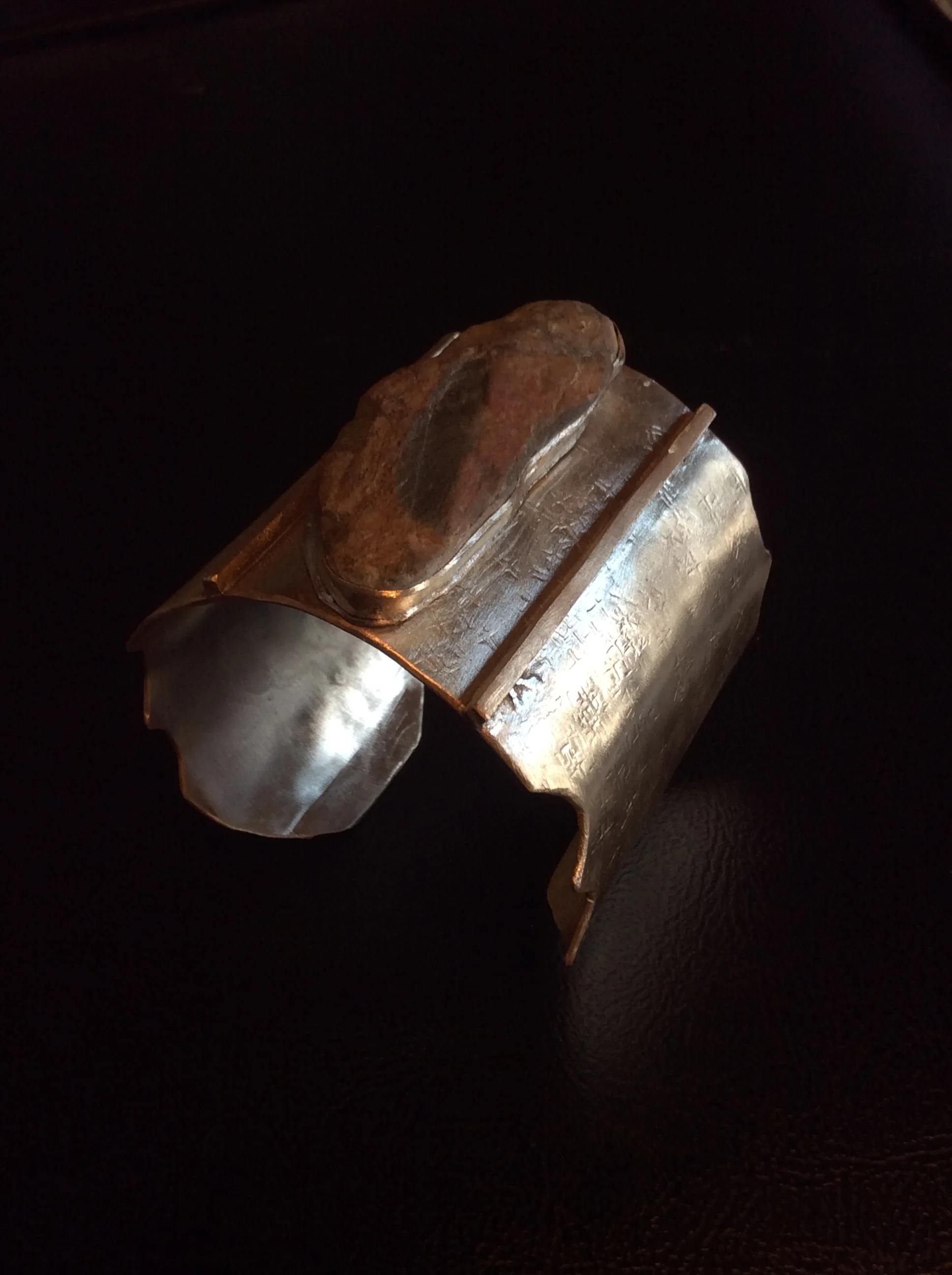 Brass Cuff W/ Found Stone (SOLD)