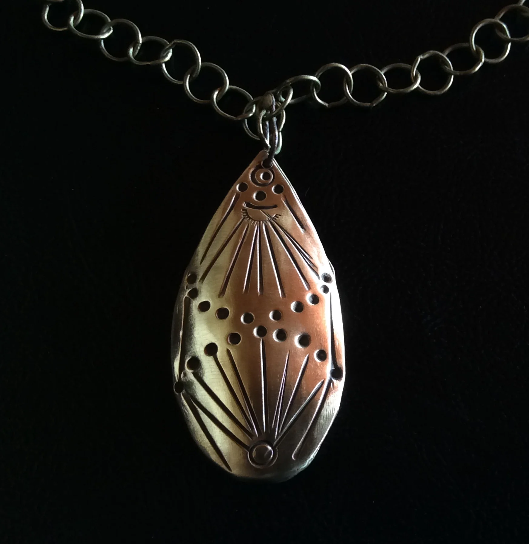 Hand Stamped Brass Pendant (SOLD)