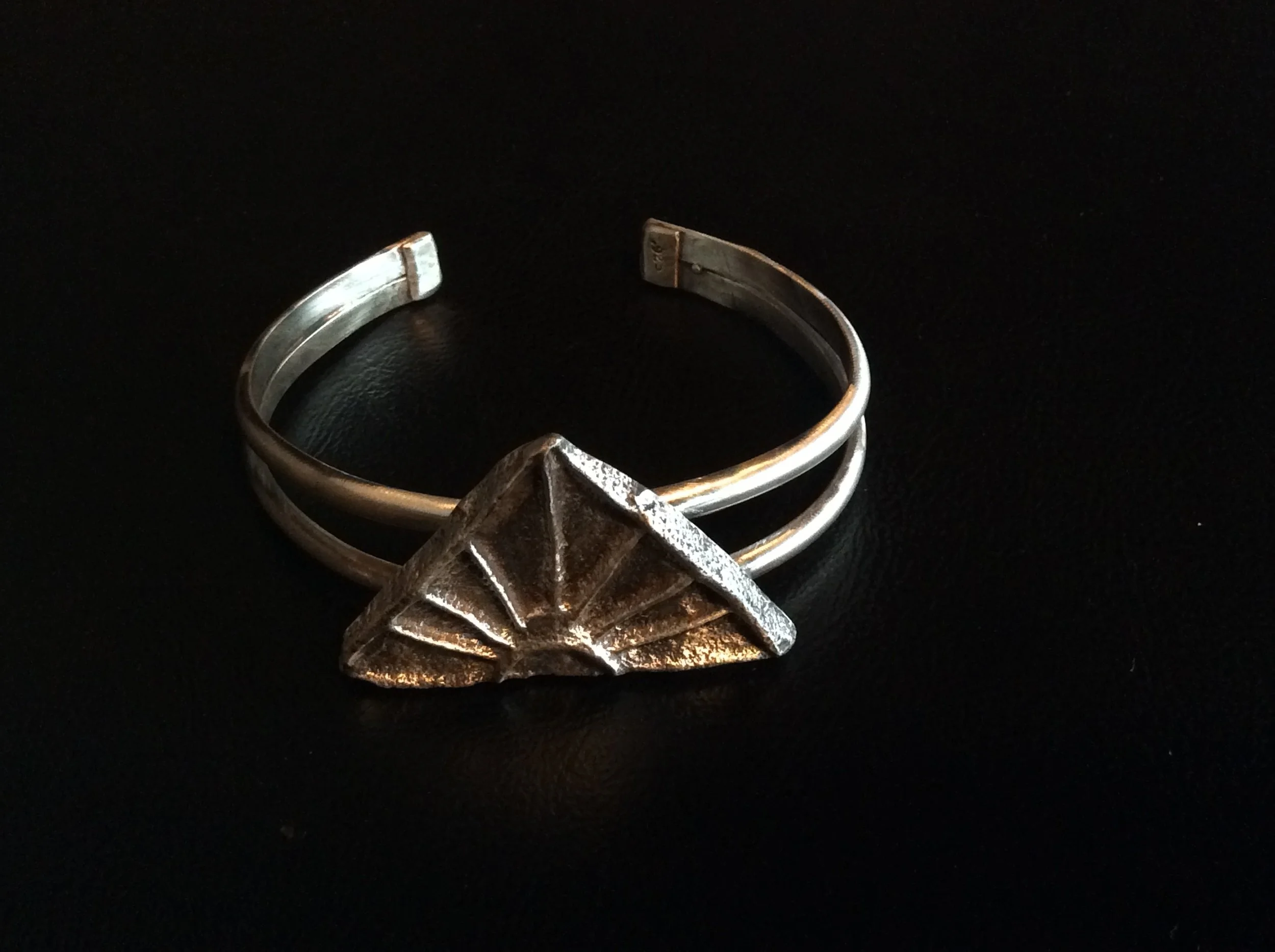 Sterling Silver Tufa Cast Sunrise Bracelet (SOLD)