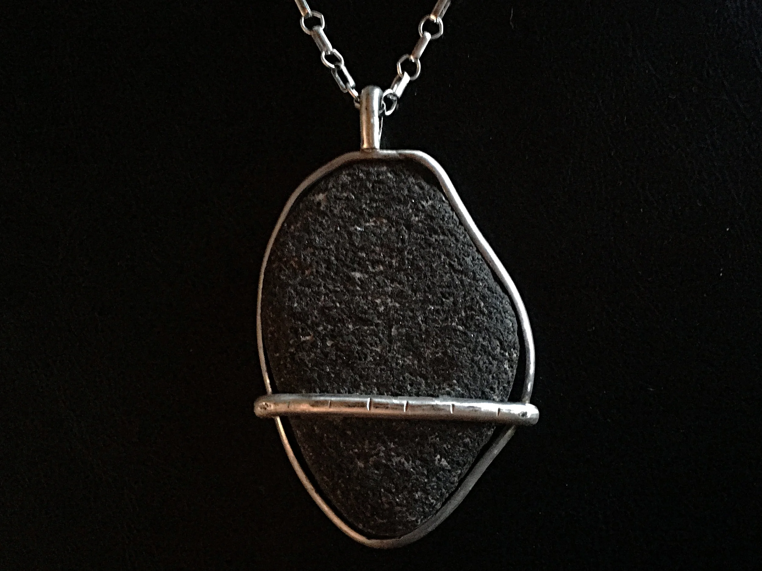 Found Stone Sterling Silver Necklace ($175)