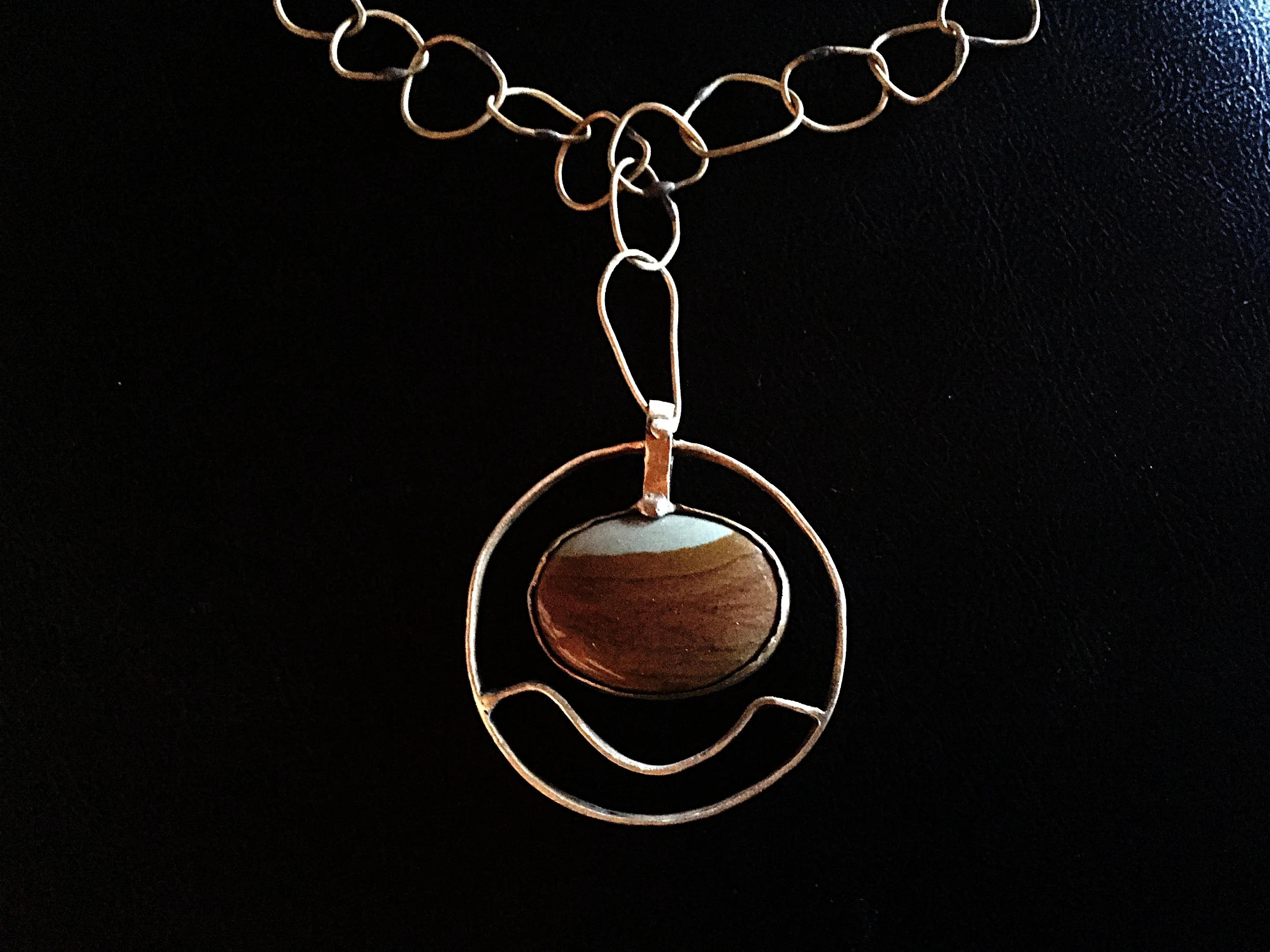 Brass and Jasper Pendant ($140)