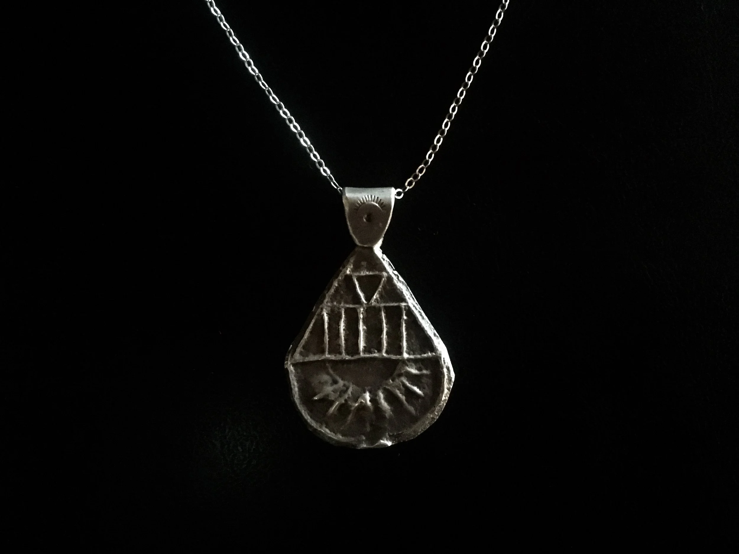 Sterling Silver Tufa Cast Pendant (SOLD)