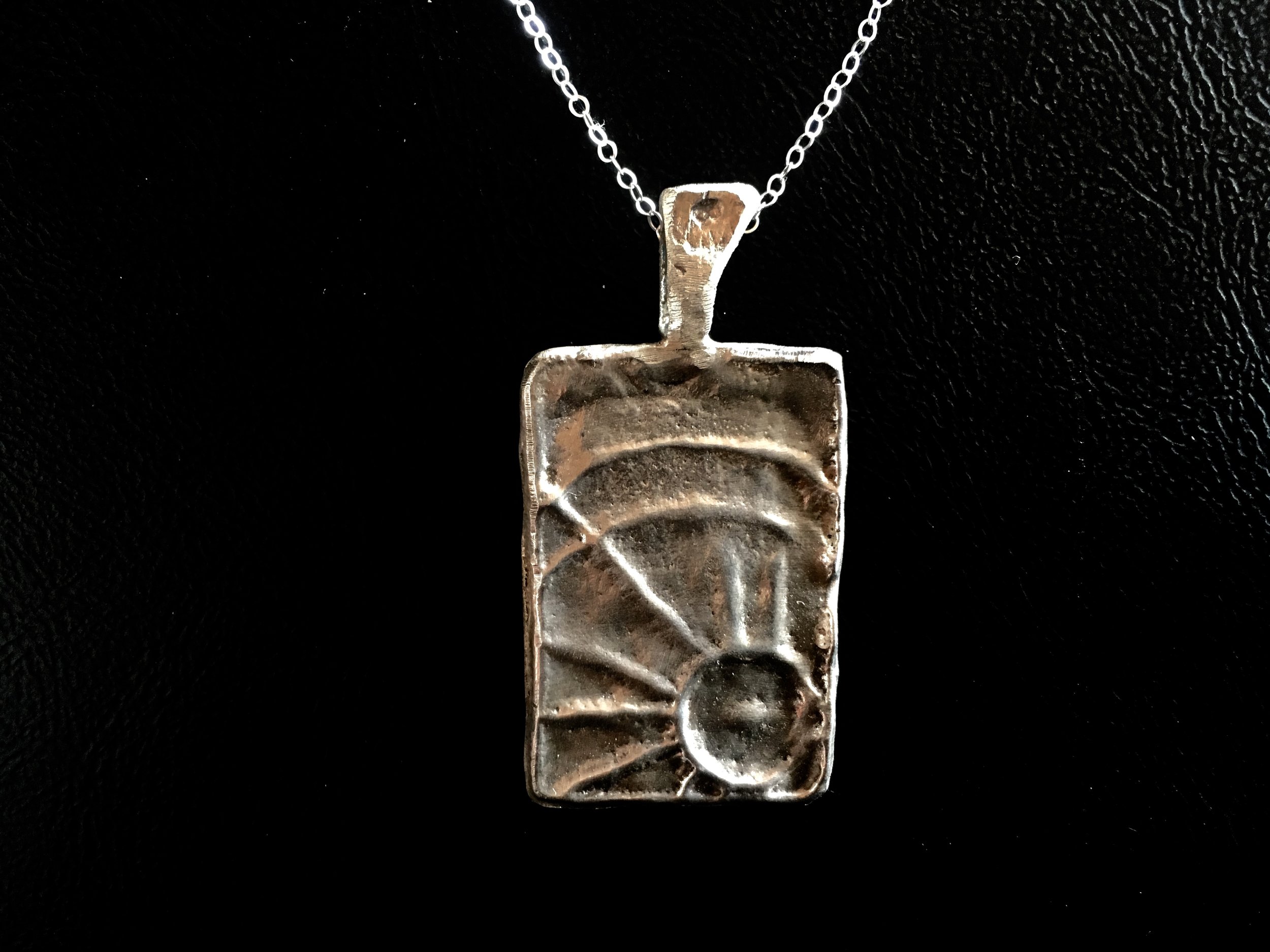 Sterling Silver Tufa Cast Pendant (SOLD)