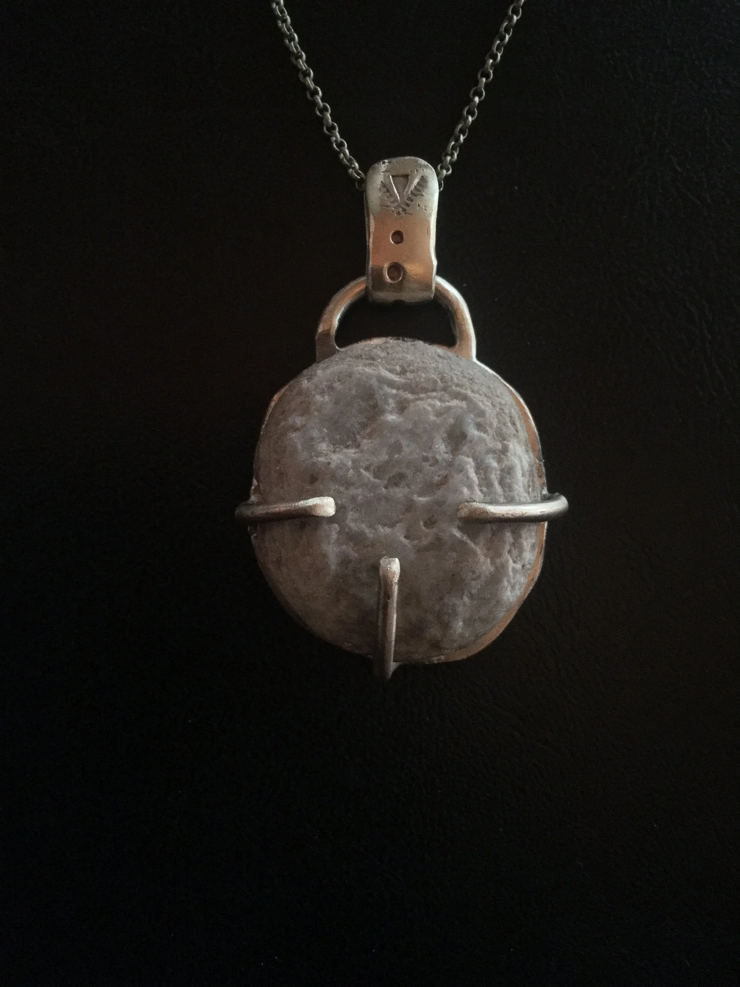 Brass and Found Stone Pendant ($165)