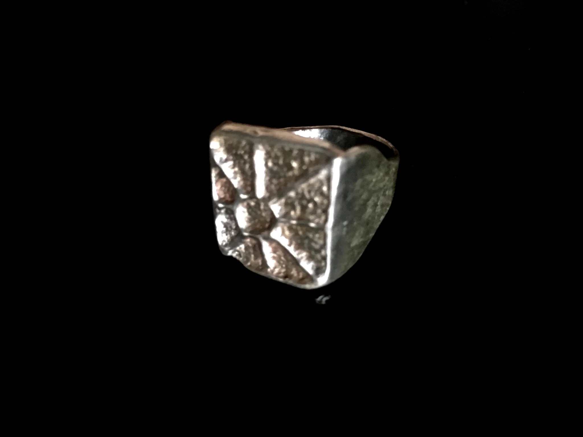 Sterling Silver Tufa Cast Sun Ray Ring Sz. 9 ($175)