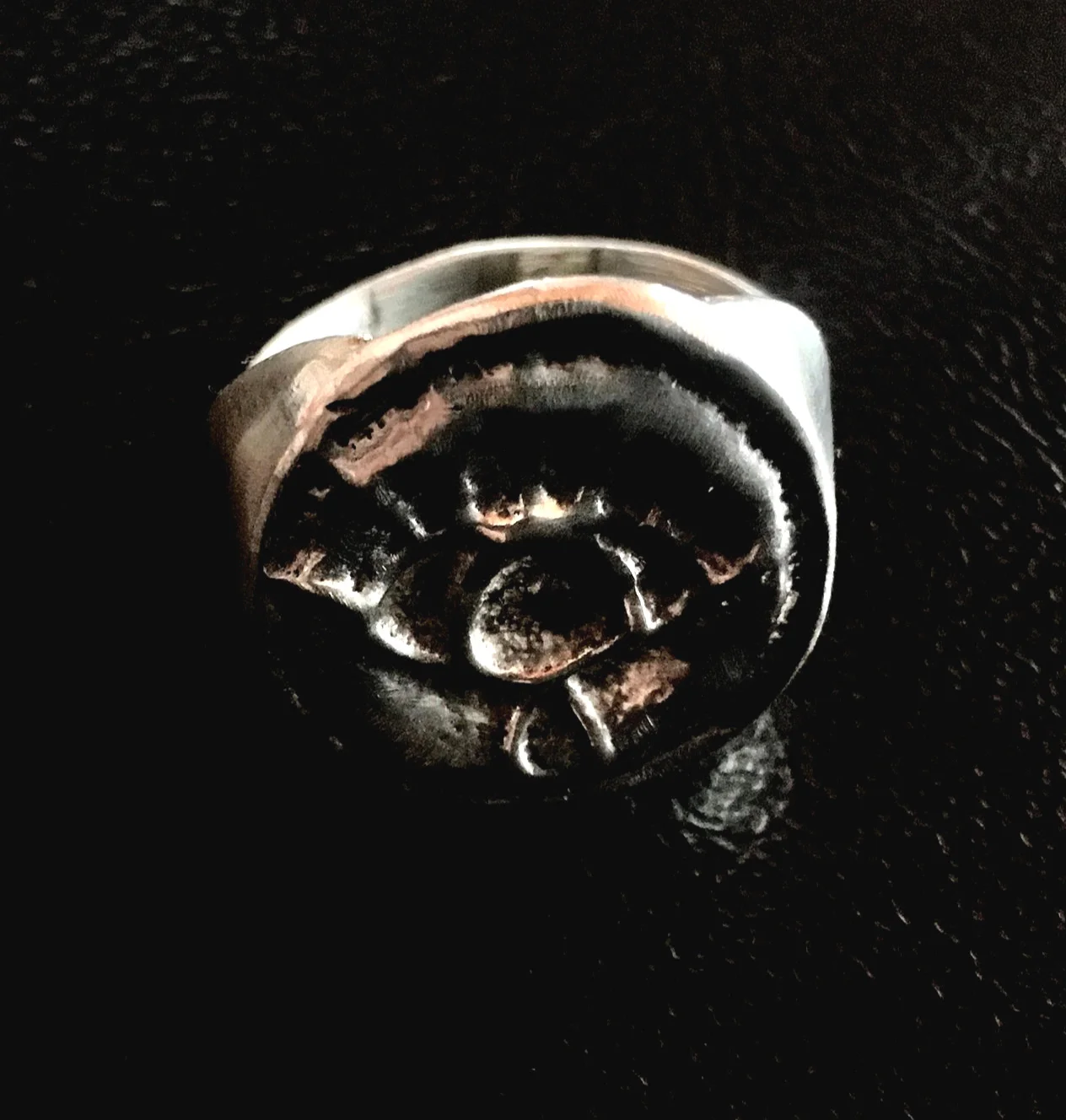 Sterling Silver Tufa Cast Crying Eye Signet Ring Sz. 10 ($175)