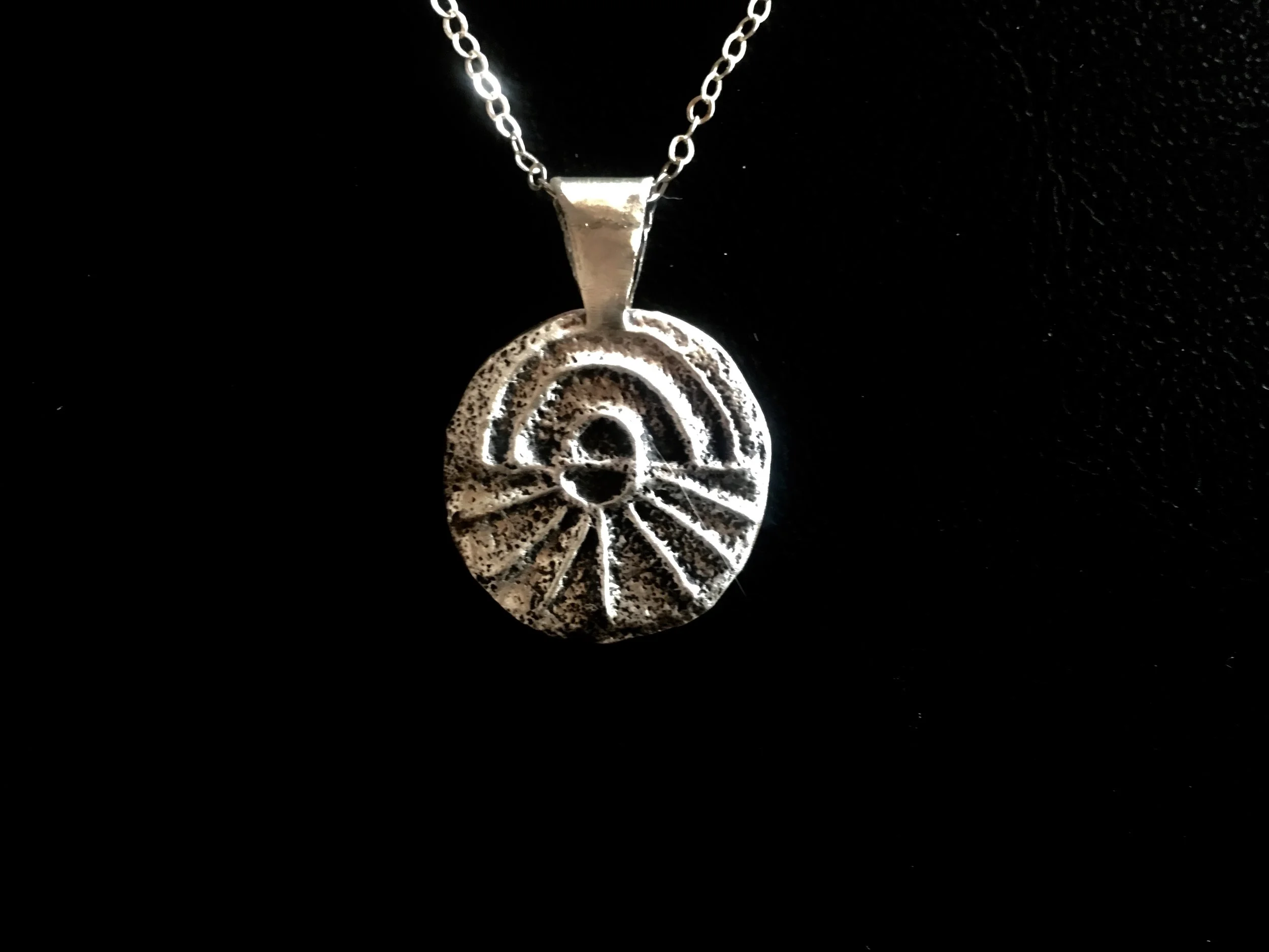 Sterling Silver Tufa Cast Medallion Front (double sided) ($150)