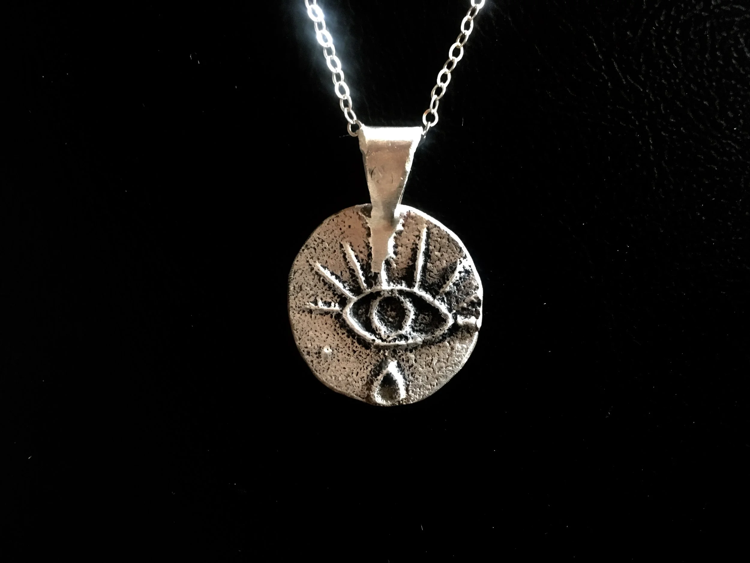 Sterling Silver Tufa Cast Medallion (Back) ($150)