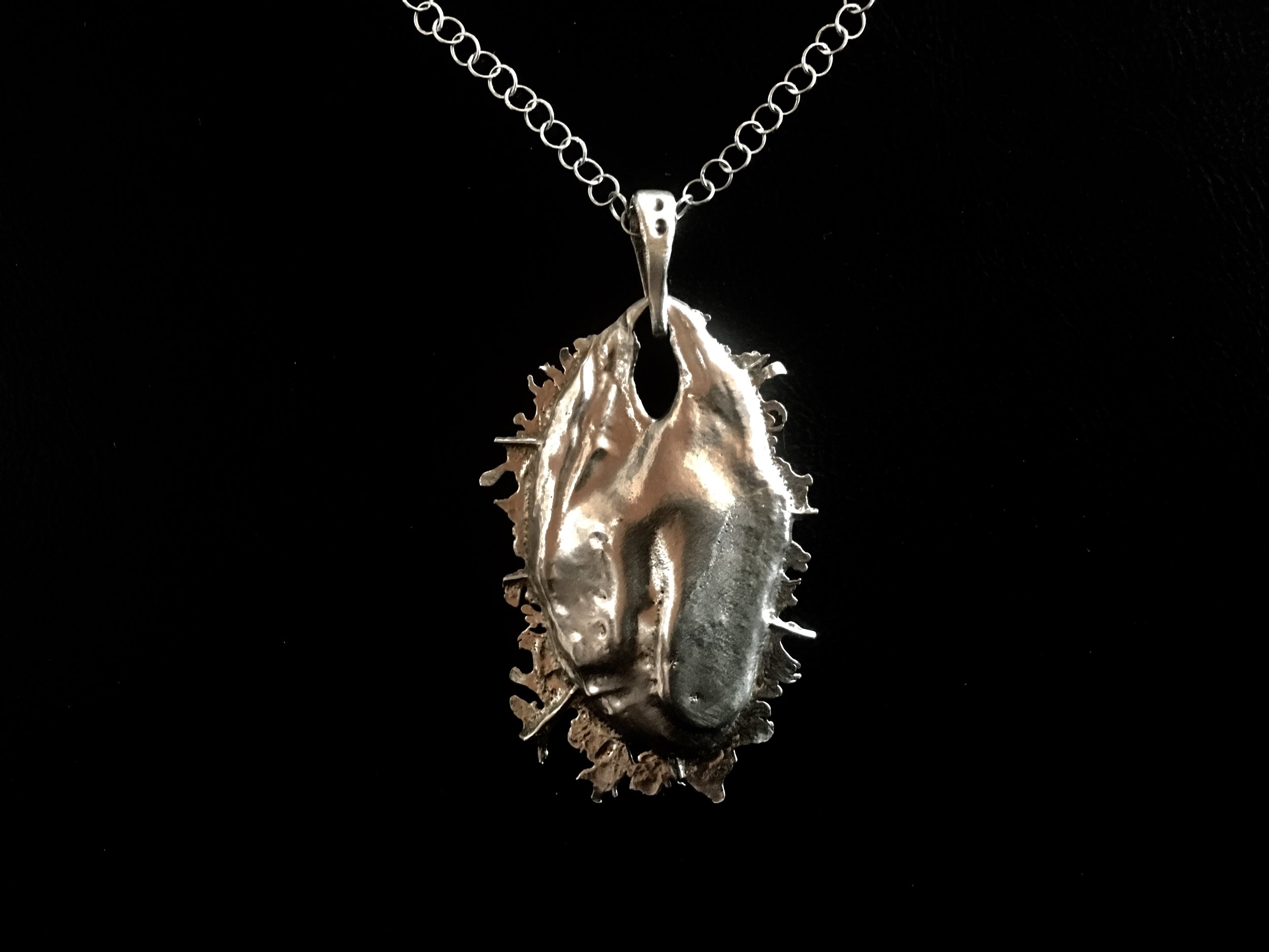 Sterling Silver Tufa Cast Heart Pendant ($200)