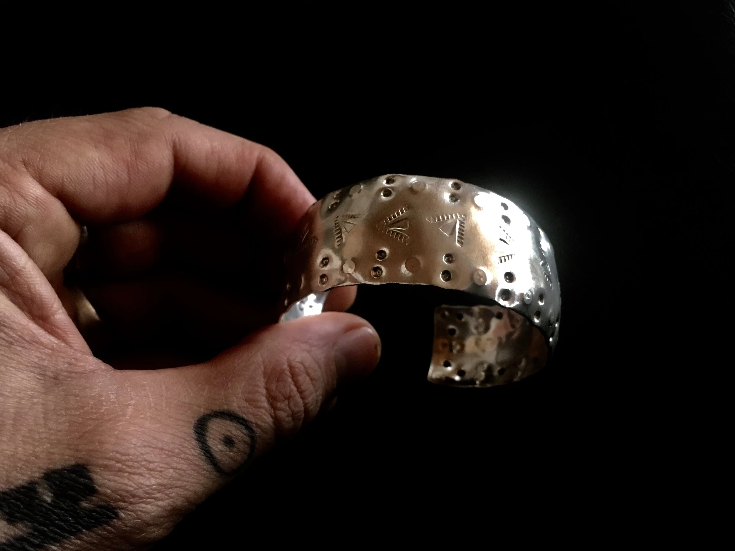 Sterling Silver Hand Stamped Bracelet ($185)