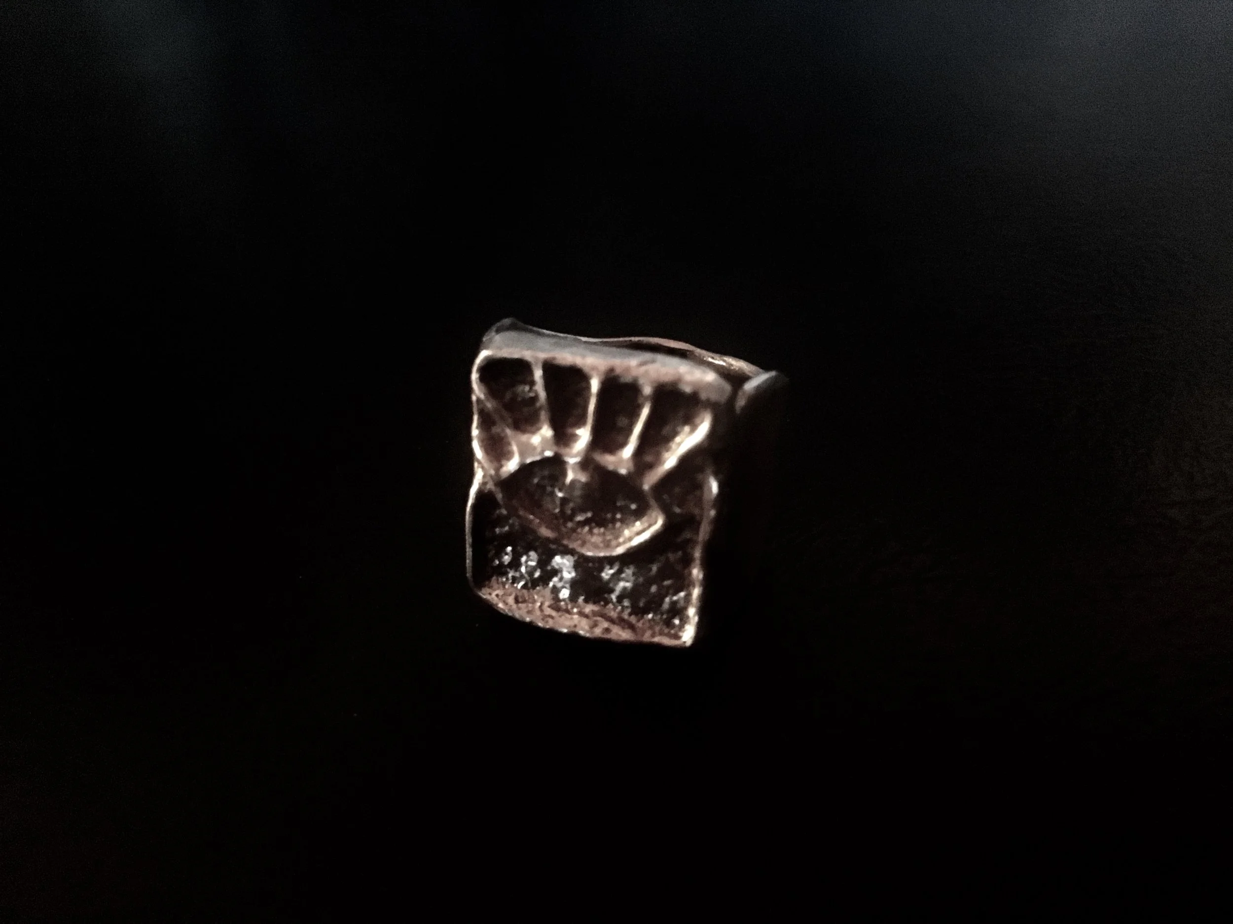 Sterling Silver Tufa Cast Eye Ring Sz ($150)