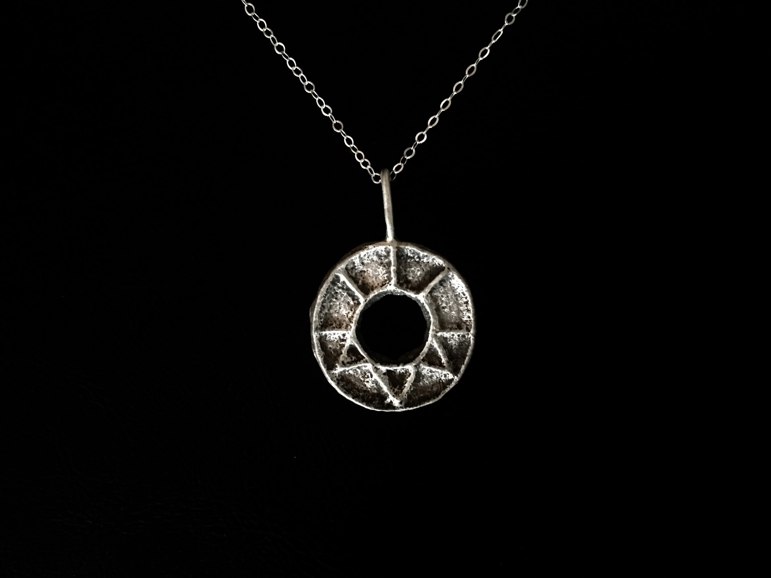 Sterling Silver Tufa Cast Pendant ($160)